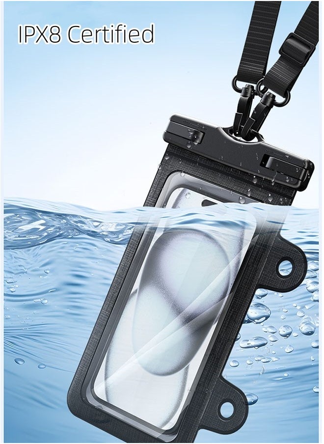JCB CHIC Double Suction Cup Waterproof Phone Case Touchable Screen Transparent Mobile Phone Waterproof Bag Full View Thick Strap,2 Pack Phone Dry Bags Pvc Universal Diving Phone Bag For Outdoor Travel(YS22 pink)  - Image 4