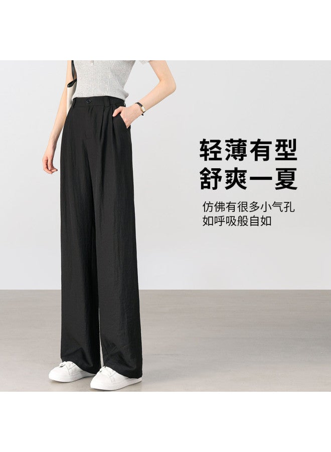 Hstyle textured Lightweight Breathable Wide-leg Pants For Women - 2025 Summer Slimming Casual Trousers - Image 5