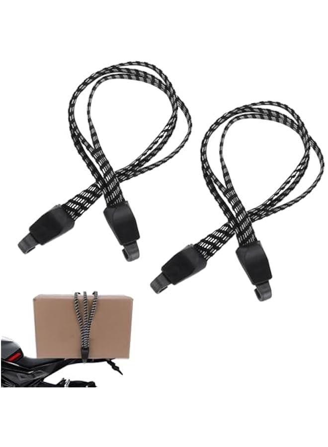 2Pcs Bike Bungee Cords with Hooks Bike Rack Straps Adjustable Bicycle Elastic Rope 3 in 1 Bungee Cord Luggage Elastic Rope Bundling Belt Bike Hook Tie for Camping Bicycle Pannier Rack Motorcycle