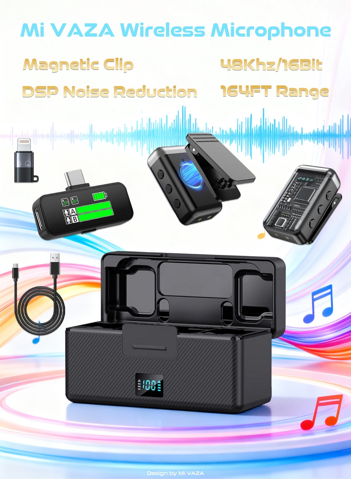 mivaza Mivaza Wireless Lavalier Microphone Z2BBDEC59B63943CFB4CCZ