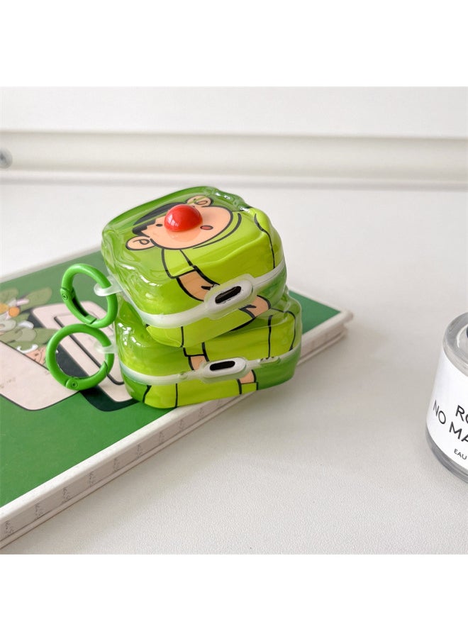 Generic - Three-dimensional Red-nosed Panghu Is Suitable For Airpods Pro2 For Apple Bluetooth Wireless 1/2/3 Generation Electroplated Earphone Set For Women-Color:Three-dimensional Red Nose Fat Tiger Headphone Cover + Ring-Applicable Models:Airpods 4th Generation - Image 1