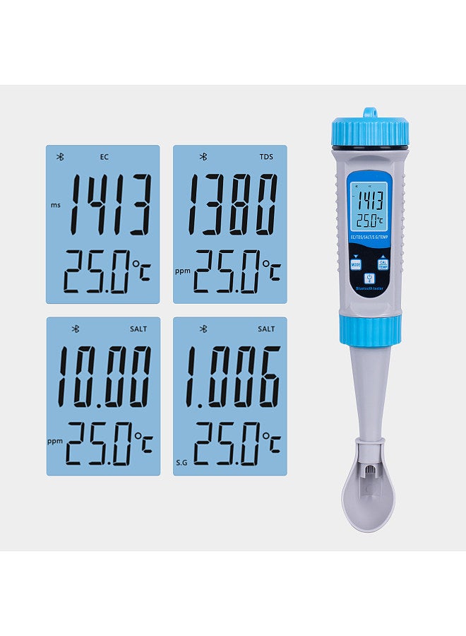 Lepmerk 5 in 1 Water Quality Tester Pool Water Tester EC/TDS/SALT/S.G/Temp Tester Water Testing Detector with Backlight for Aquaculture Drinking Water Swimming Pool Aquarium  - Image 3