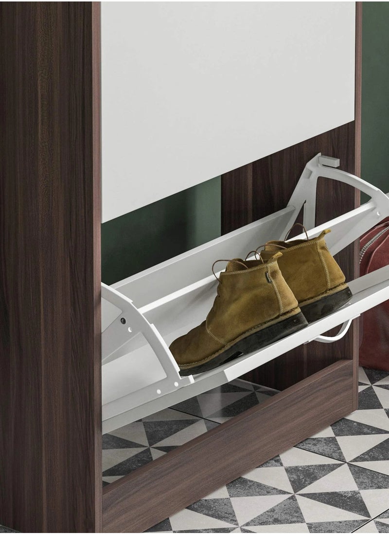 3 Drawer Shoe Cabinet Cupboard Shoe Storage Organiser Pull Down Wooden Furniture Unit