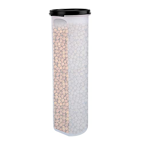 Cutting EDGE 1100 ML Smart Slim Storage Set of 4 | Airtight & Leak-Resistant Round Modular Plastic Containers for Pasta, Snacks & Cookies | Stackable, BPA-Free, Refrigerator Safe, Black - Image 1
