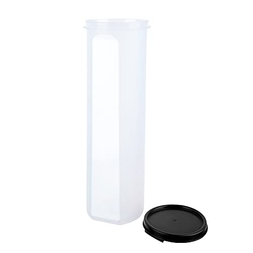 Cutting EDGE 1100 ML Smart Slim Storage Set of 4 | Airtight & Leak-Resistant Round Modular Plastic Containers for Pasta, Snacks & Cookies | Stackable, BPA-Free, Refrigerator Safe, Black - Image 3