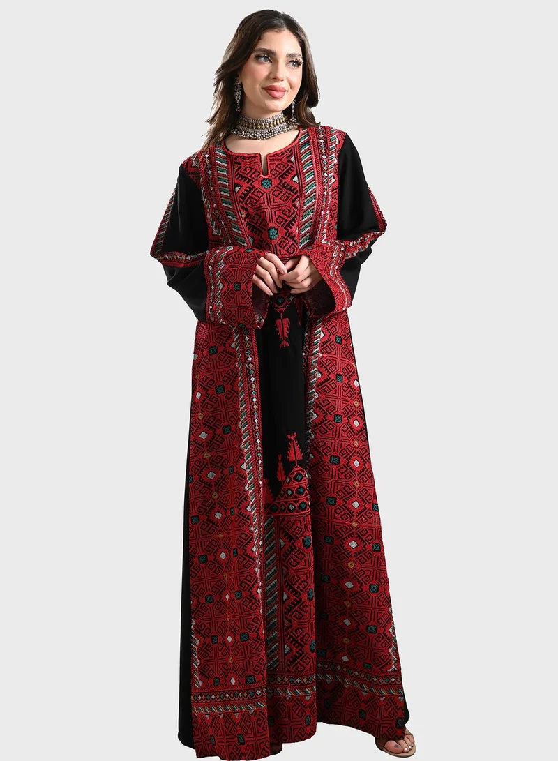 TOP TATO V-Neck Emballished  Jalabiya