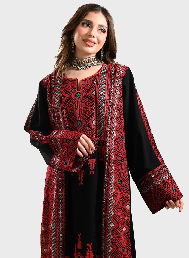 TOP TATO V-Neck Emballished  Jalabiya
