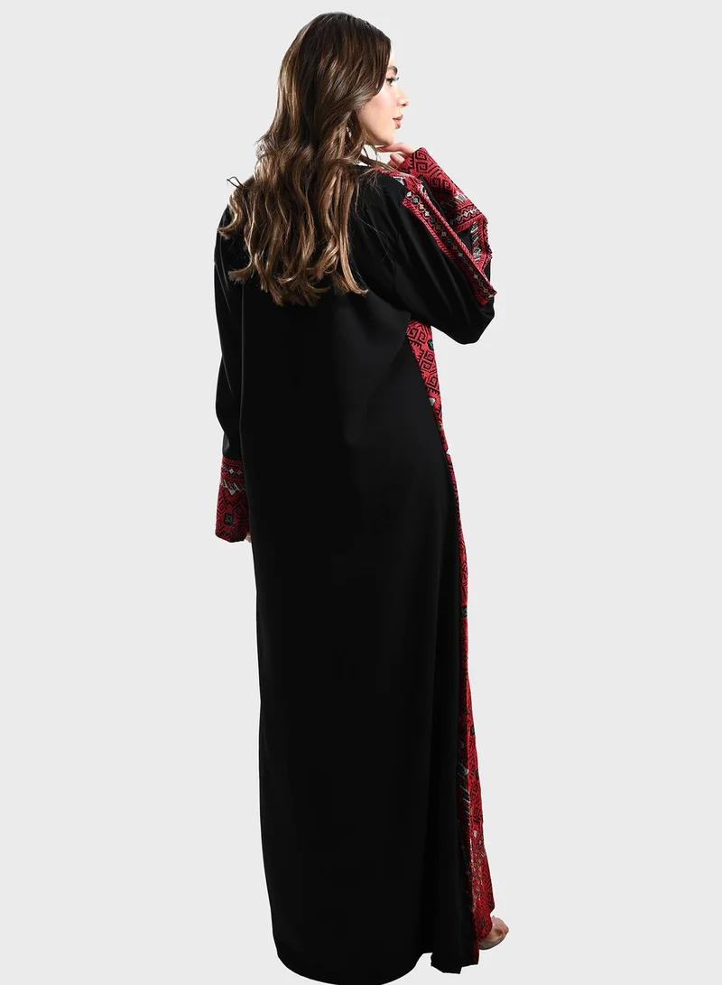 TOP TATO V-Neck Emballished  Jalabiya
