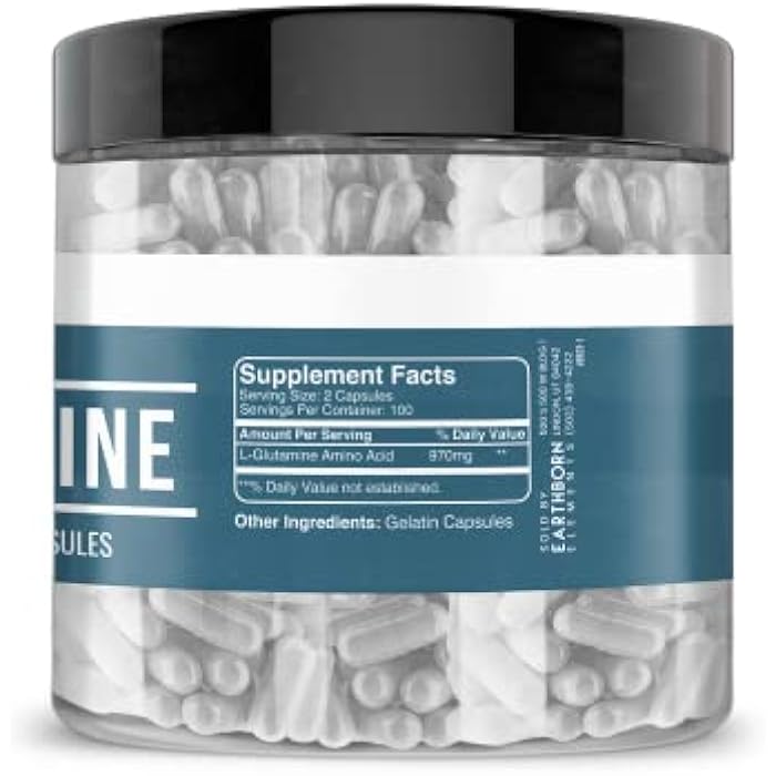 Earthborn Elements L-Glutamine 200 Capsules, Pure & Undiluted, No Additives - Image 4