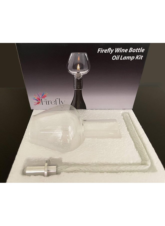 Firefly Firefly Wine Bottle Oil Lamp Conversion Kit  38 Fiberglass Wick with Premium AluminumBrass Holder Protective Glass Chimney Globe Decorative Bottle Light Transformer DIY Home Decor  - Image 2