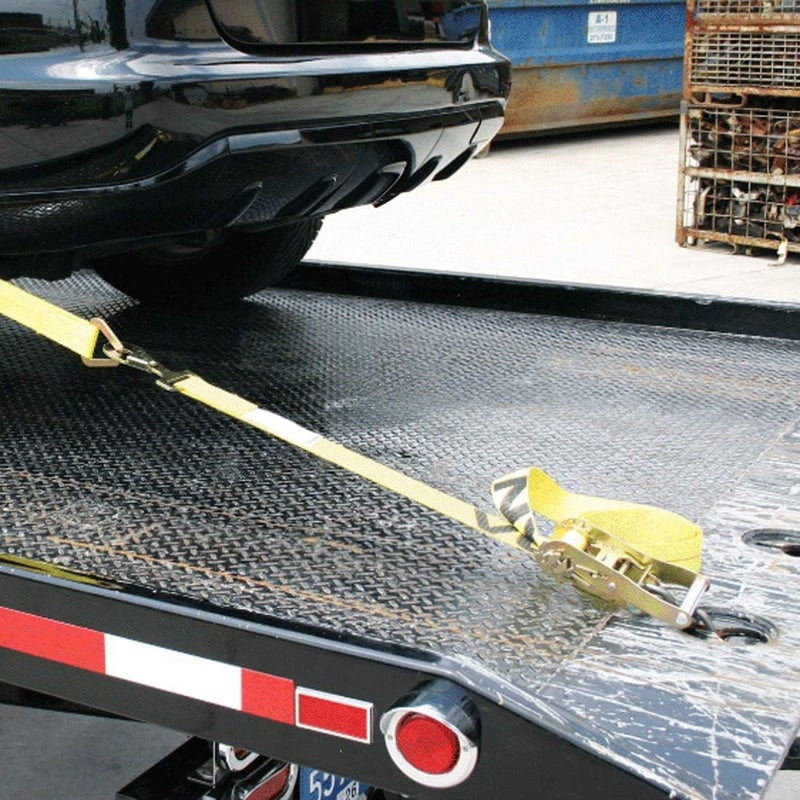 VULCAN Car Tie Down with Flat Snap Hook Ratchet - Snap Hook - 72 Inch - 3,300 Pound Safe Working Load - Image 3