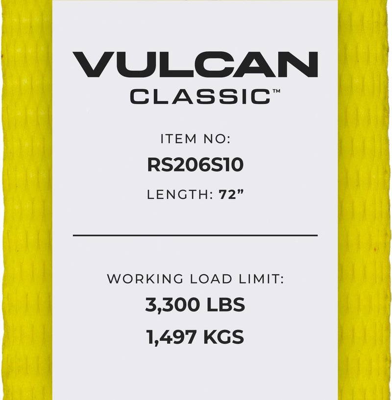 VULCAN Car Tie Down with Flat Snap Hook Ratchet - Snap Hook - 72 Inch - 3,300 Pound Safe Working Load - Image 4