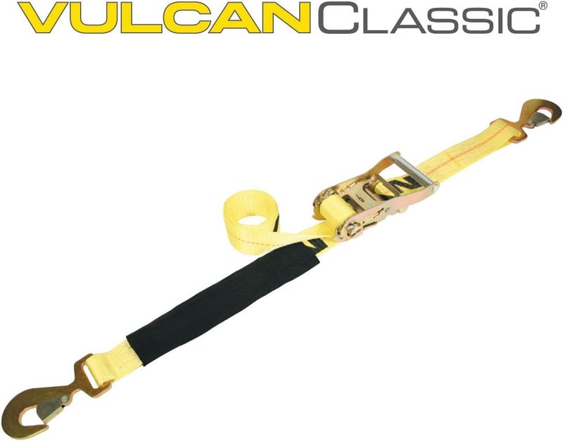 VULCAN Car Tie Down with Flat Snap Hook Ratchet - Snap Hook - 72 Inch - 3,300 Pound Safe Working Load - Image 5