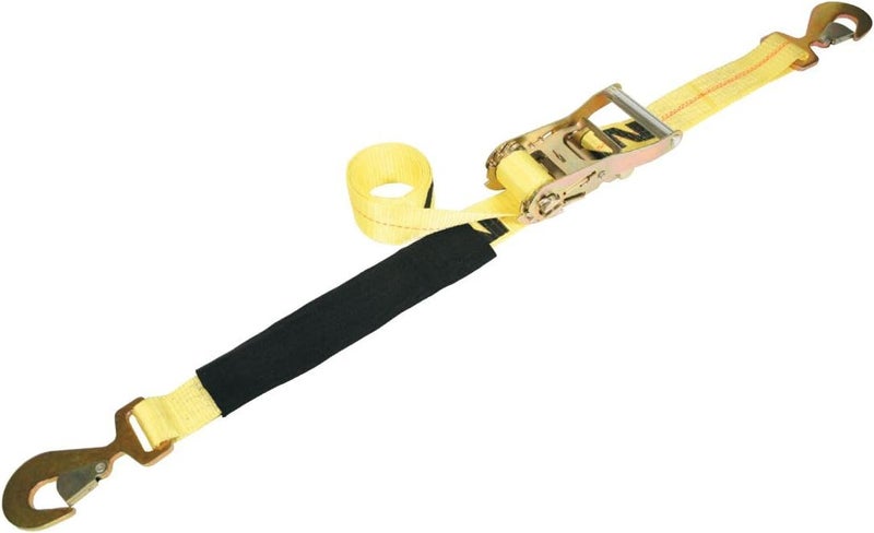 VULCAN Car Tie Down with Flat Snap Hook Ratchet - Snap Hook - 72 Inch - 3,300 Pound Safe Working Load - Image 1