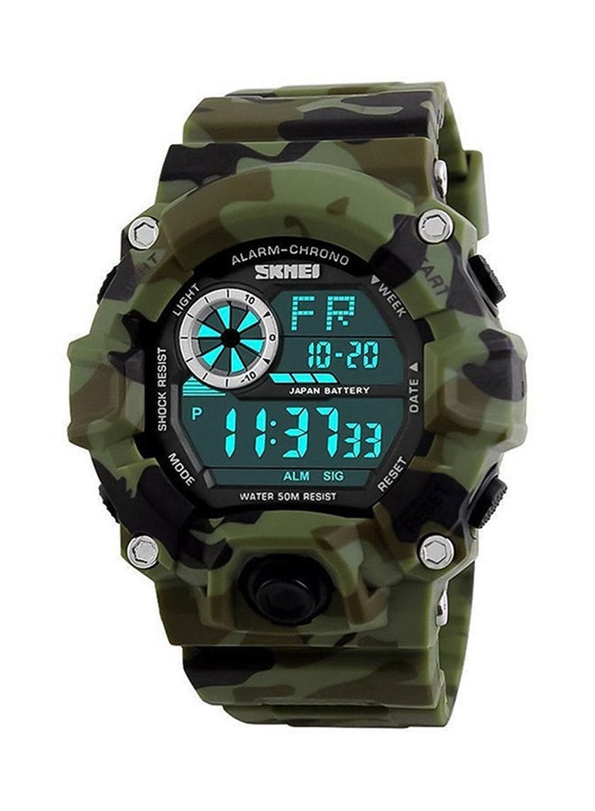 NIBEMINENT Boys' Plastic Digital Wrist Watch WT-SK-1019-GR1#D2 - 52 mm Camouflage Green