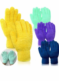 Y&D 4 Pairs Microfiber Dusting Cleaning Gloves Washable Mittens for House Trucks and Cars Nice Mirrors Lamps Window  - Image 1
