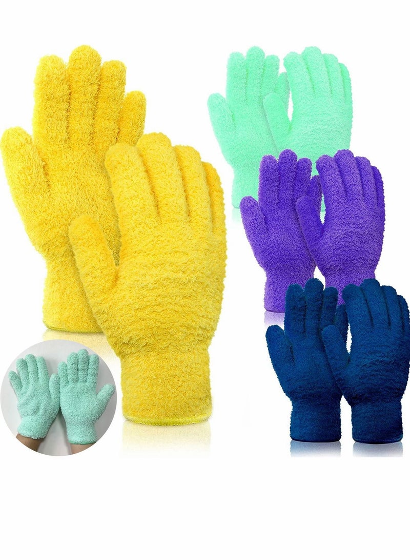 Y&D 4 Pairs Microfiber Dusting Cleaning Gloves Washable Mittens for House Trucks and Cars Nice Mirrors Lamps Window  - Image 1