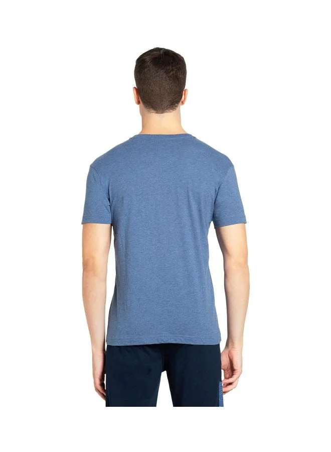 جوكي تي شيرت رجالي جوكي برقبة على شكل حرف  وأكمام نصفية من القطن الفاخر السادة