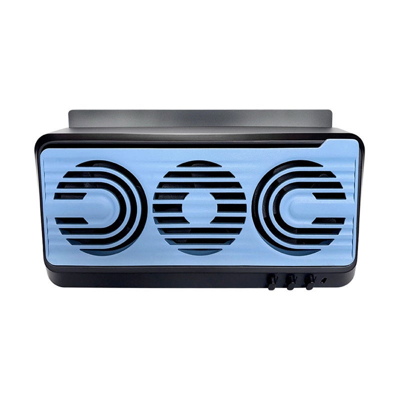 3-Fan Car Exhaust Fan USB & Solar Powered Air Circulation Fan Ventilator Silent Air Vent Cooler Automotive Radiator Cooling Fan with Independent Switch - Image 1