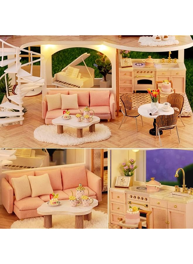 KASTWAVE Diy Miniature Dollhouse Kit With Furniture 1:24 Scale Creative Room Mini Wooden Doll House Accessories Plus Dust Proof & Music Movement For Kids Teens Adults(Whisper In The Morning) - Image 2