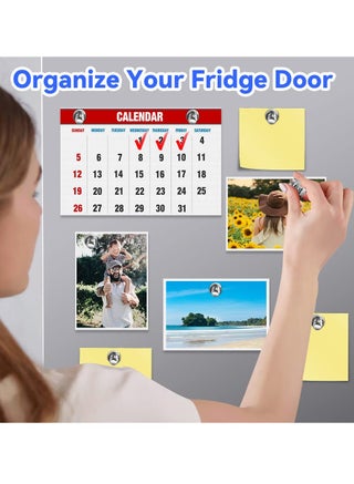 12 Pieces Fridge Magnets, Refrigerator Magnets Magnetic Push Pins, Push Pin Magnet for Kitchen, Office, School, Whiteboard, Brushed Nickel - view 2