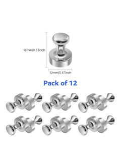 Alruht 12 Pieces Fridge Magnets, Refrigerator Magnets Magnetic Push Pins, Push Pin Magnet for Kitchen, Office, School, Whiteboard, Brushed Nickel  - Image 5