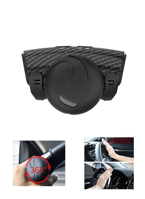 Steering Wheel Power Handle Driving Grip Ball, Knob Silicone Steering Wheel Spinner, Easy Set Up Silicone Steering Wheel Knob, Easy Installation No Tools Required (Black)