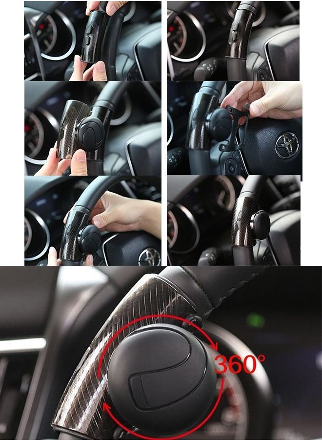Generic - Steering Wheel Power Handle Driving Grip Ball, Knob Silicone Steering Wheel Spinner, Easy Set Up Silicone Steering Wheel Knob, Easy Installation No Tools Required (Black) - Image 1