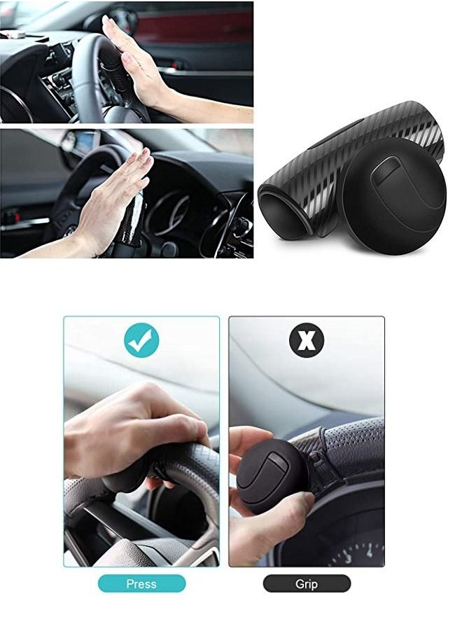 Generic - Steering Wheel Power Handle Driving Grip Ball, Knob Silicone Steering Wheel Spinner, Easy Set Up Silicone Steering Wheel Knob, Easy Installation No Tools Required (Black) - Image 1