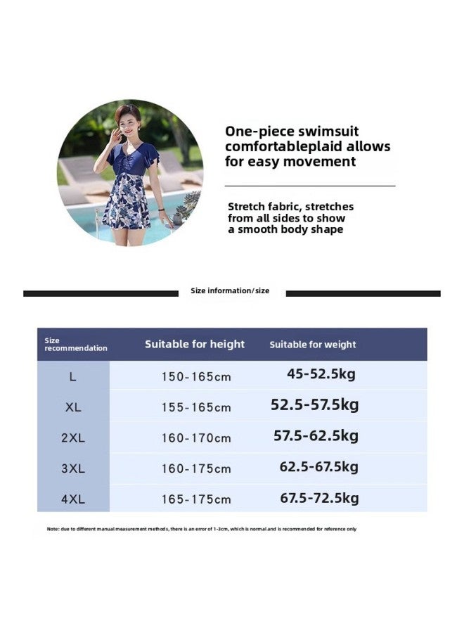 Mom's Hot Spring Swimsuit Middle-aged And Elderly Women's 2023 Explosions Slimming Belly Covering Conservative Large Size Split Swimsuit-Color:Yellow Flowers- - Image 5