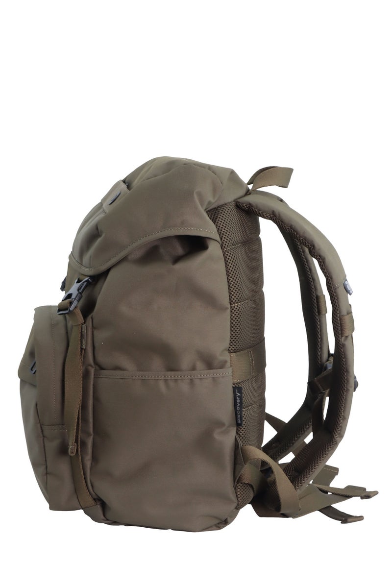 Discovery Discovery Downtown Travel Backpack 26L – Khaki|RPET Laptop Backpack with Buckle Flap & RFID Protection - Image 3