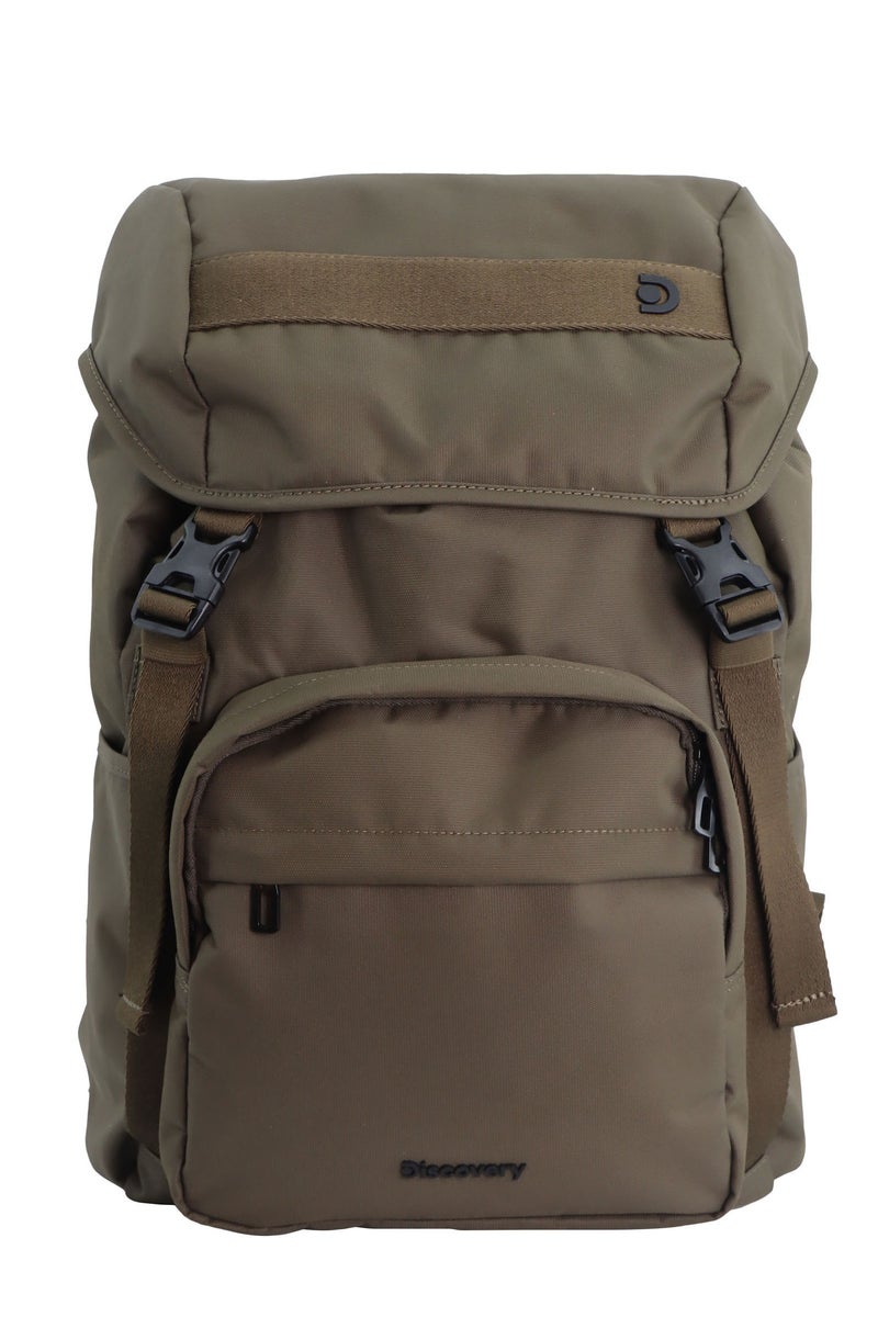 Discovery Discovery Downtown Travel Backpack 26L – Khaki|RPET Laptop Backpack with Buckle Flap & RFID Protection - Image 1