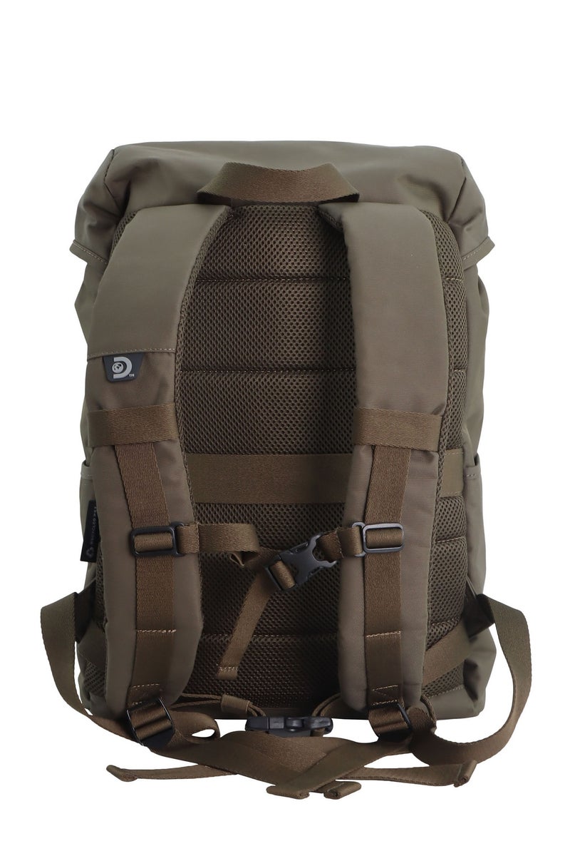 Discovery Discovery Downtown Travel Backpack 26L – Khaki|RPET Laptop Backpack with Buckle Flap & RFID Protection - Image 4