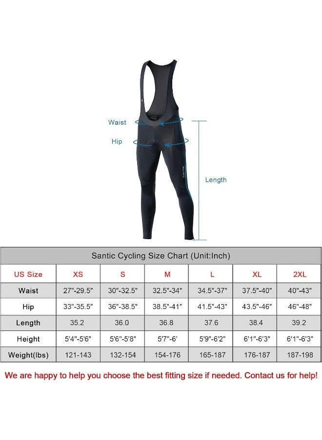 Santic Cycling Bib Tights Men Padded Cycling Bib Pants Long Padded with Pocket - Image 3