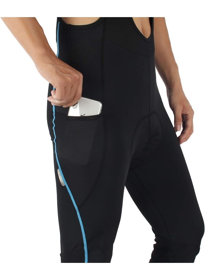 Santic Cycling Bib Tights Men Padded Cycling Bib Pants Long Padded with Pocket - Image 2