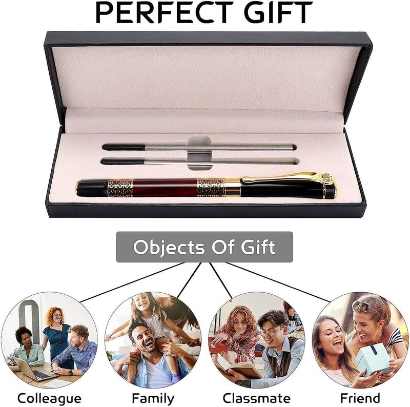 X spring Expert Ballpoint Pen, 0.5Mm Ballpoint Pen With Chrome Trim Luxury, Ballpoint Pen With 2 Pcs Black Ink Refill, Pen Gift Box Set For Student, Executive, Teacher - Image 4