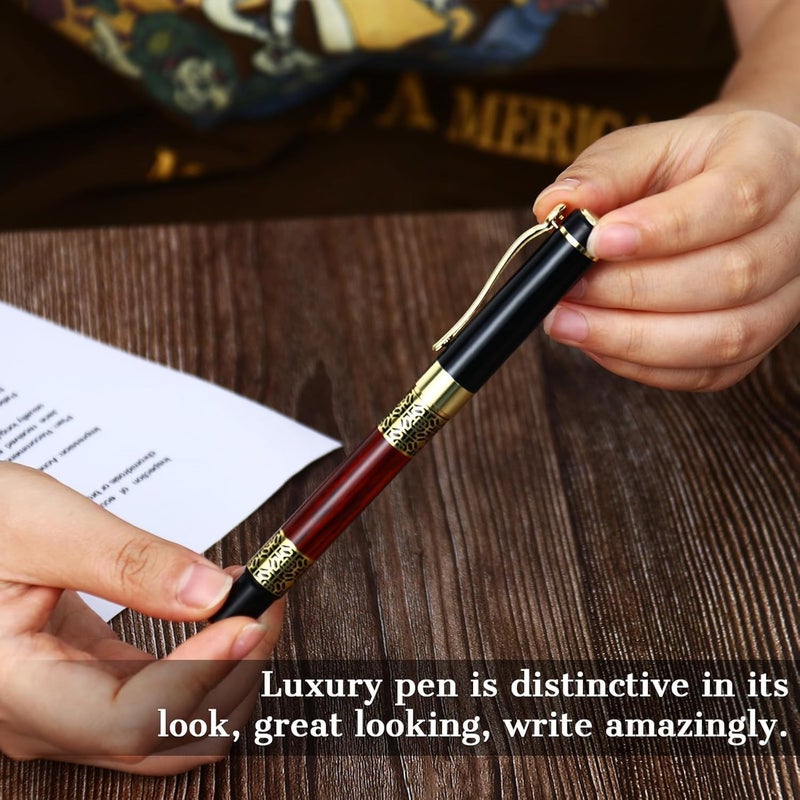 X spring Expert Ballpoint Pen, 0.5Mm Ballpoint Pen With Chrome Trim Luxury, Ballpoint Pen With 2 Pcs Black Ink Refill, Pen Gift Box Set For Student, Executive, Teacher - Image 5