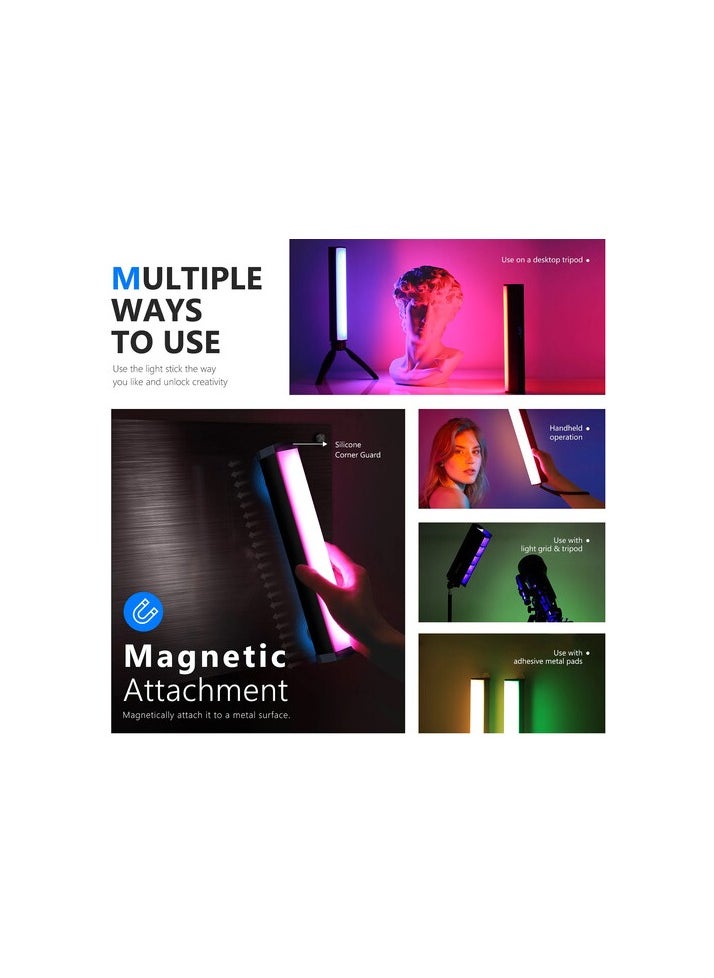 Neewer - Neewer RGB LED Video Light Stick with Touch Bar & App Control, Magnetic & Handheld Dimmable 3200K~5600K CRI98+ Full-Color with 6400mAh Built-in Battery, 17 Light Scenes for Photography RGB1 - Image 1