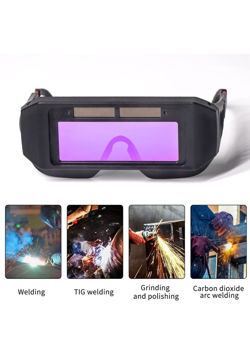 SYOSI - Auto Darkening Welding Goggles, Safety Protective Solar Powered with Adjustable Shade,  Sensors Welder Glasses for TIG MIG MMA Plasma, Welder Face Mask with Eye Shield - Image 1