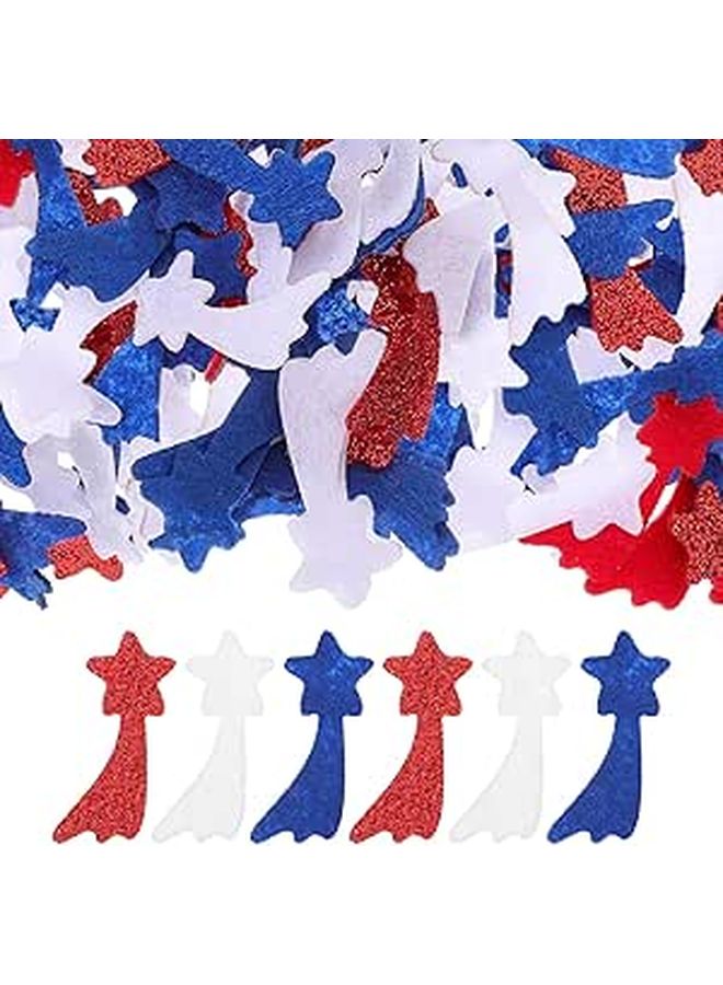 Red White Blue Glitter Star Confetti for 4th of July Independence Day Party Table Decorations - Image 1