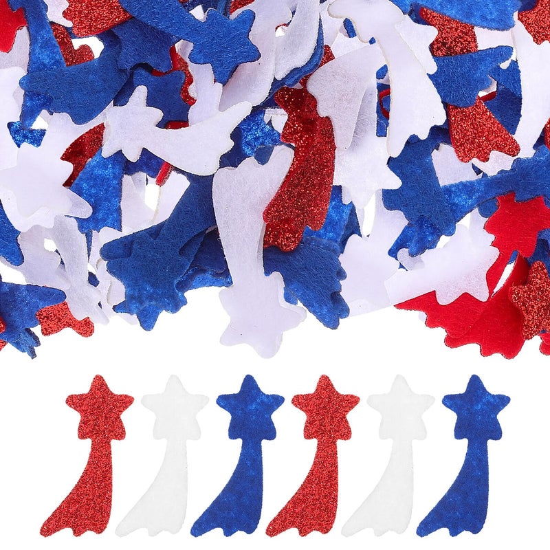 Red White Blue Glitter Star Confetti for 4th of July Independence Day Party Table Decorations - Image 2