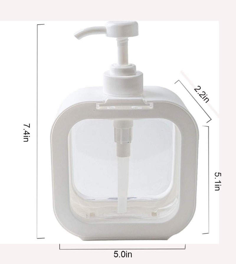 ShipFayda Plastic Minimalist Liquid Soap Dispenser for Bathroom&Kitchen 300Ml,Reusable Multi Purpose,Refillable Empty Pump Bottle-Hand Wash-Dish Wash-Shampoo-Conditioner-Shower Gel-Lotion (White) - Image 5