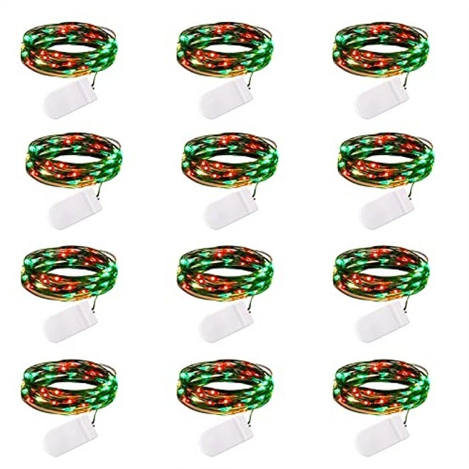 Brightown 24 Pack Fairy Lights Battery Operated Warm White LED String Lights, 7ft Flexible Copper Wire, Waterproof IP65, for Home Decor, Weddings, DIY Crafts