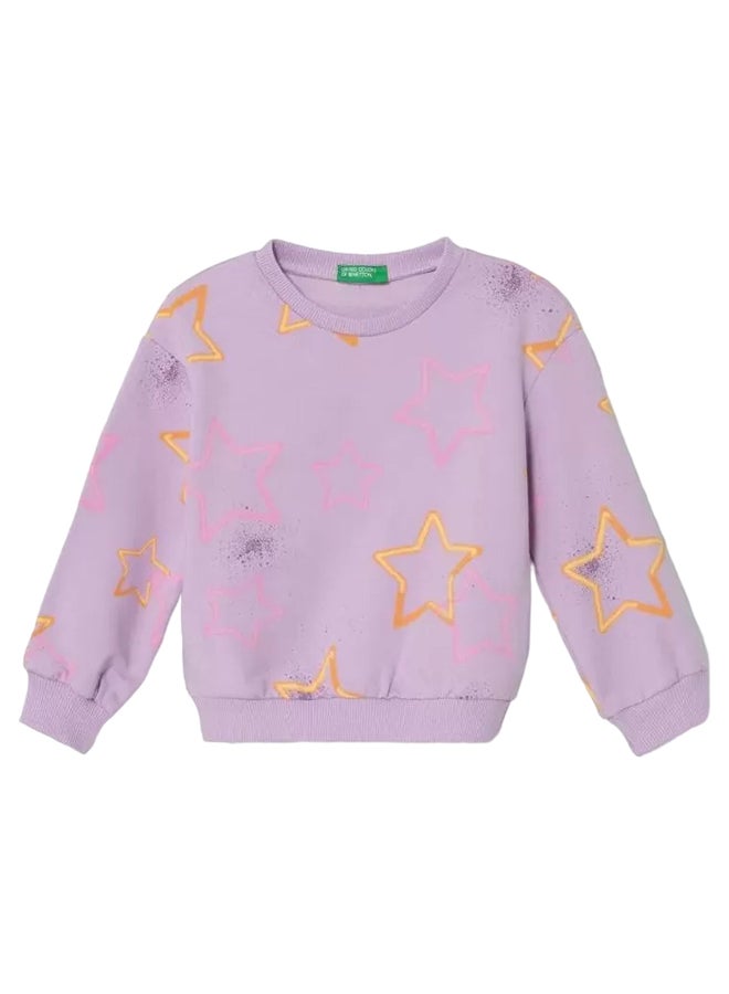 Benetton Girls Printed Sweatshirt - Image 1