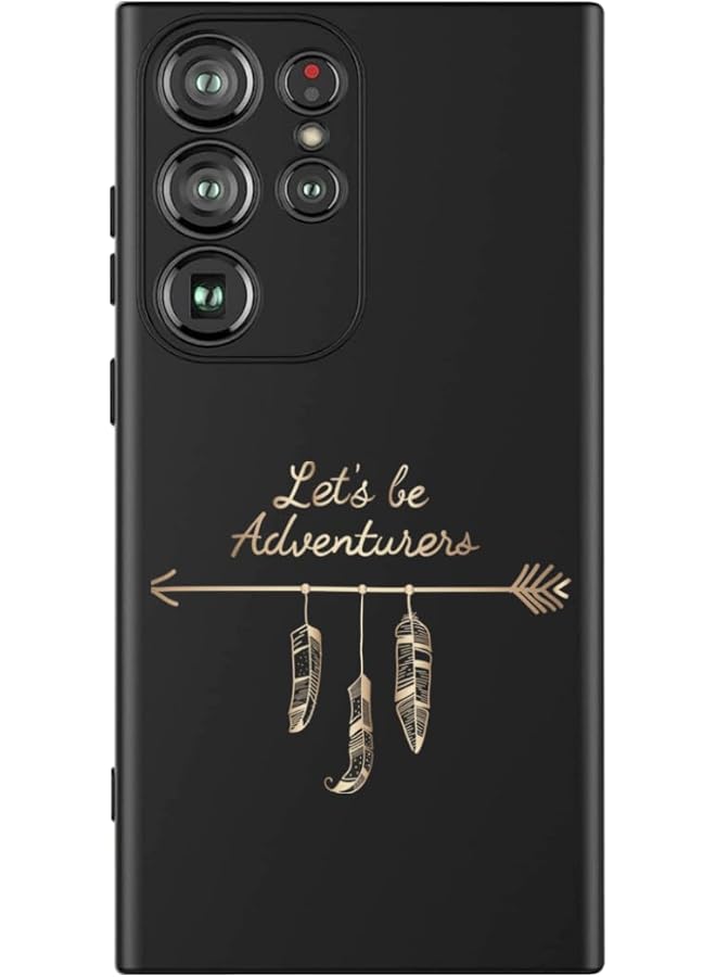 إيروريكس جراب واقٍ رفيع من السيليكون السائل مع حماية كاملة للجسم مضاد للخدش ومضاد للصدمات لهاتف Samsung Galaxy S24 Ultra أسود Lets Lost متعدد الألوان Mcplssgs24Ublka391 - Image 1