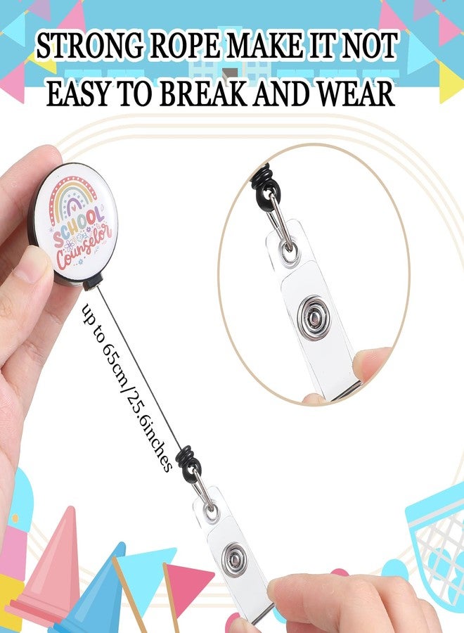 تاوباري مجموعة هدايا تاوباري لمستشاري المدارس، 12 قطعة، بكرة شارة قوس قزح قابلة للسحب مع مشبك تمساح، هدية مثالية للعودة إلى المدرسة أو عيد الميلاد أو تقدير المعلمين - Image 3