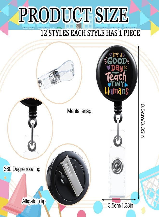 تاوباري مجموعة هدايا تاوباري لمستشاري المدارس، 12 قطعة، بكرة شارة قوس قزح قابلة للسحب مع مشبك تمساح، هدية مثالية للعودة إلى المدرسة أو عيد الميلاد أو تقدير المعلمين - Image 2