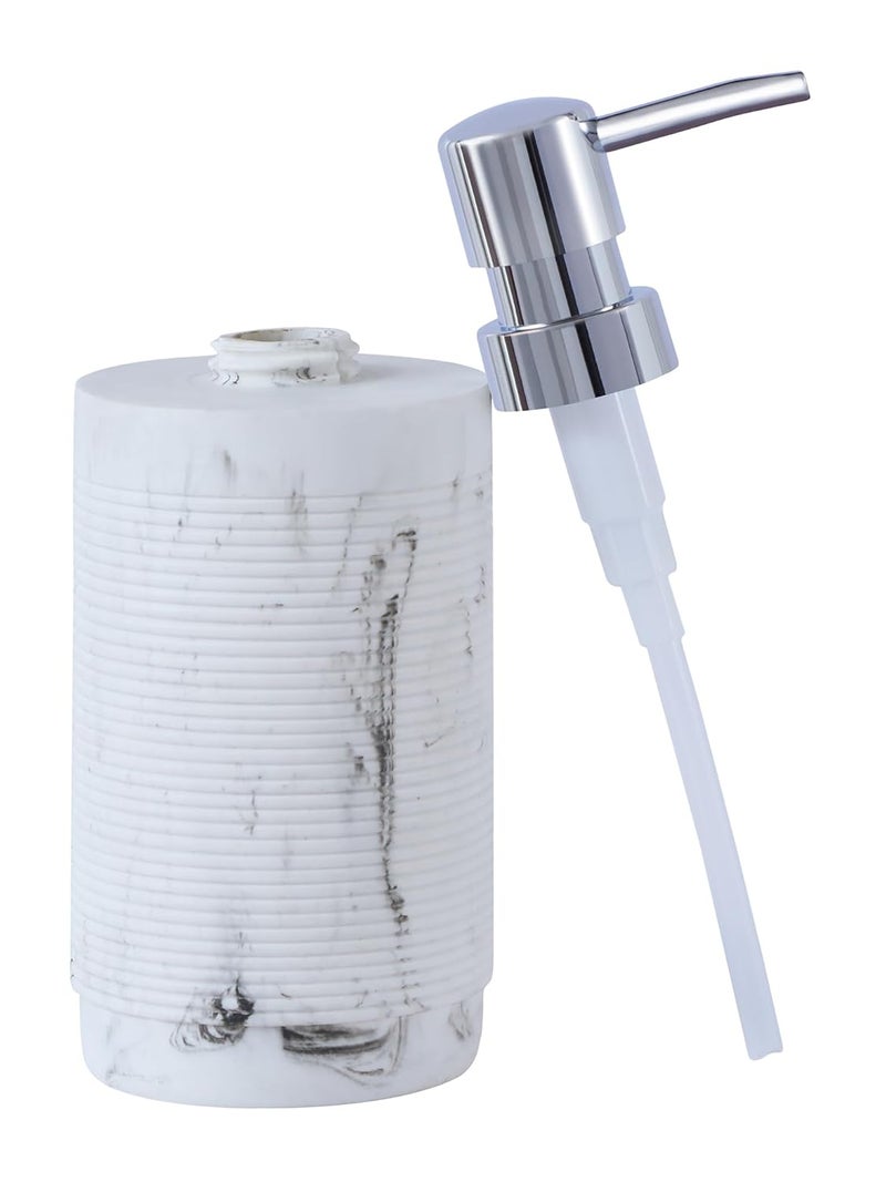 Obsessions Obsessions Soap & Lotion Dispenser, Polyresin, Ideal for Bathroom, Kitchen Vanity 320ml, Marble - Image 4