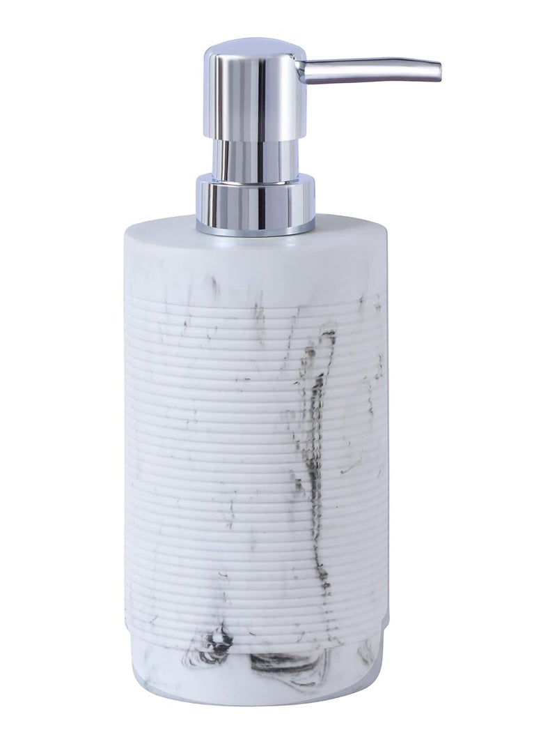 Obsessions Obsessions Soap & Lotion Dispenser, Polyresin, Ideal for Bathroom, Kitchen Vanity 320ml, Marble - Image 2