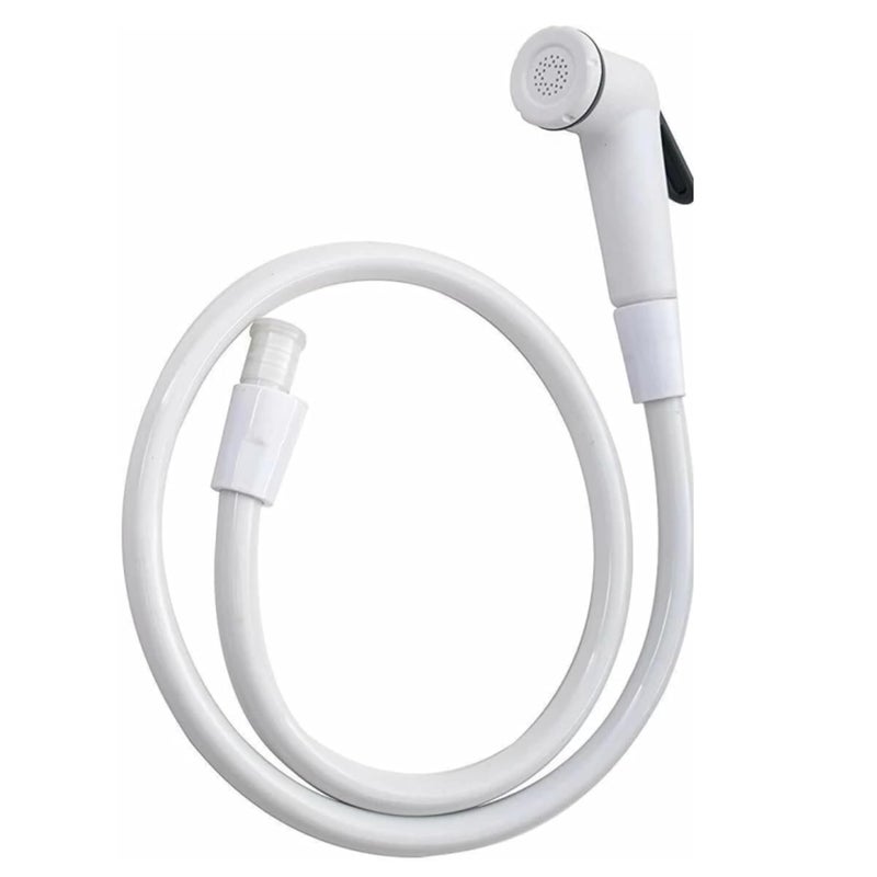 CITIPRO Citipro Black Ring PVC White Health Faucet Toilet Jet Spray Health Faucet with 1 m Flexible Hose and Wall Bracket White Large - Image 2